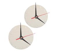 TEHAUX 2 Juegos de Esfera de Reloj de Madera Redonda de 15cm para Manualidades con Manecillas, Adecuado para Proyectos Decorativos de Reloj Rústico y Estilo Granja