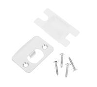 TEHAUX 2 juegos Kit Placas de Refuerzo para Pestillo Puerta Interior Metal Inoxidable con Tornillos Guía para Cerradura y Bloqueo Seguro Acabado Acero Elegante para Puertas de Madera