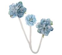 TEHAUX 2 Piezas Alzapaños de Cortina Flores Artificiales de Poliéster y Metal, Diseño Boho Elegante y Decorativo, Compatibles Versátiles para Dormitorio y Sala