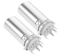 TEHAUX 2 Piezas Base para Válvula Electrónica de 9 Terminales con Estructura Integrada de Tubo Protector, Montaje Seguro y Cambio Rápido para Amplificador Estéreo y Monitor Plata de Metal