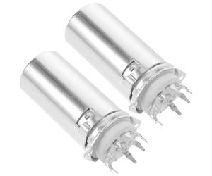 TEHAUX 2 Piezas Base para Válvula Electrónica de 9 Terminales con Estructura Integrada de Tubo Protector, Montaje Seguro y Cambio Rápido para Amplificador Estéreo y Monitor Plata de Metal