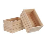 TEHAUX 2 Piezas Caja de Madera Decorativa Caja de Almacenamiento de Madera 15cm de Pino sin Pintar, Bordes Lisos sin Astillas, Color Caqui, para Adultos, Decoración Nido DIY y Bodas