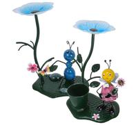 TEHAUX 2 Piezas Comederos de Pájaros de Metal con Colores Vivos Adornos Esculturas para Jardín y Exterior Estatuas Decorativas para Balcones y Césped Alimentadores para Atraer Pájaros y