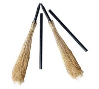 TEHAUX 2 Piezas Escoba de Bruja de Madera Beige para Disfraces de Halloween y Mascaradas, Accesorio Desmontable y Duradero Fiestas y Eventos