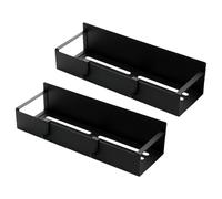 TEHAUX 2 Piezas Estantes Magnéticos para Refrigerador Negro Grande Soporte de Condimentos y Especias de Acero al Carbono Organizador Sin Taladro para Puerta de Nevera Fácil Limpieza y