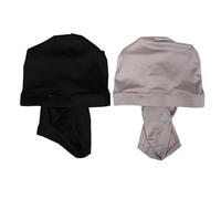 TEHAUX 2 Piezas Gorro para Dormir Negro para Mujer Diseño Abierto Transpirable de Tela, Cubre Completamente el Cabello Largo y Rastas, Adecuado para Viajes y Uso Diario