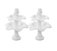 TEHAUX 2 Piezas Miniature Micro Landscape Fountain Plastic Two-Tier Wishing Fountain For Fairy Garden Bonsai Terrarium Tabletop Diorama Accessories
