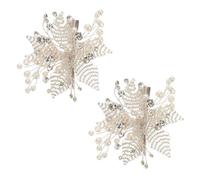 TEHAUX 2 Piezas Pinzas Pelo de Novia Flores Hechas a Mano, Joyas Cabello de Boda en Plata Diseño Floral y Pedrería de Imitación para Estilismo Diario