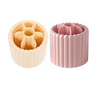 TEHAUX 2 Piezas Rotatable Makeup Brush Holder Multifunctional Desktop Organizer For Vanity Pen And Cosmetic Storage Cylinder Container For Bathroom Countertop