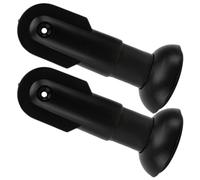 TEHAUX 2 Piezas Soporte en Público de Plástico Baño para Partición Negro, Pie Resistente Corrosión y Óxido para Mamparas Sanitarias Baños Públicos