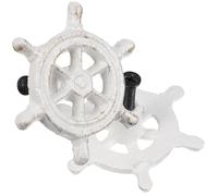 TEHAUX 2 piezas Tiradores de Hierro Fundido Vintage con Diseño de Timón de Barco para Armarios y Cajas de Fáciles de Instalar Decoración Náutica para Hogar