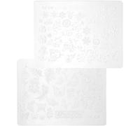 TEHAUX 2 Plantillas de Silicona para Uñas, Plantillas para Decoración de Uñas, Rosa, para Estampación y Calcomanías Diy, Deja Relieves y Múltiples Diseños Molde