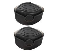 TEHAUX 2 Unidades Brocha de Maquillaje Portátil para Base Líquida con Cerdas de Nylon Blandas y Diseño Elegante, Cepillo Negro para Difuminar y Aplicar Base sin Marcas