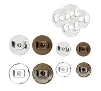 TEHAUX 20 Botones Magnéticos a Presión de 18Mm Cierres Magnéticos para Bolsos Plata 20 Piezas Cierre de Metal para Manualidades y Ropa