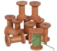 TEHAUX 20 Carretes Vacíos de Madera Superficie Lisa para Gestión de Hilos en Espacio de Costura, Diseño Rústico Atractivo para Manualidades