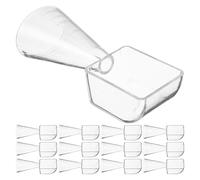 TEHAUX 20 Unidades Cuchara Medidora Portátil de Plástico Transparente Escala, Función Dual para Mascarillas Faciales y Repostería, Reutilizable y Ligera de 15.9g