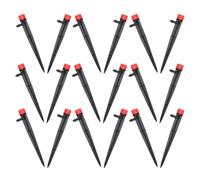 TEHAUX 20piezas Gotero de Riego Ajustable con Orificios y Estaca para Sistema de Irrigación por Goteo Compatible con Tubería Control de Flujo Cerrado y Abierto para Jardinería y Cultivos