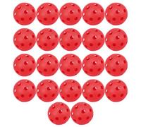 TEHAUX 22 Piezas Pelota de Práctica de Golf PE Roja Orificios | Agujeros de Precisión, Vuelo Equilibrado, Alta Visibilidad Poca Luz, Uso Práctico para Jugadores Edades