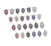 TEHAUX 24 Piezas Colgante Pequeño Madonna Cuentas Espaciadoras Religiosas Encantos Virgencitas Colgantes Del Centro Del Rosario Encantos De La Virgen María Aleación Judas Joyas