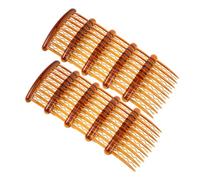 TEHAUX 24 Piezas Peineta Lateral Cabello de Plástico con 17 Dientes, Diseño Retro Elegante, Portátil y Versátil para Bodas y Fiestas, Color Café