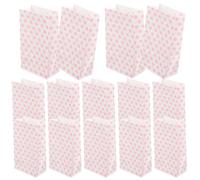 TEHAUX 25 Bolsas Pequeñas de Papel Kraft Estampado de Lunares Rosa para Dulces Galletas y Recuerdos de Fiestas Infantiles Bodas y Celebraciones
