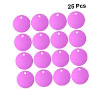 TEHAUX 25 Piezas etiqueta en etiquetas de aluminio pulseras de joyería Número de teléfono joyas mascota ahorcamientos de identificación de con agujeros placa de identidad