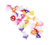 TEHAUX 25piezas Colgantes De Resina Forma De Champiñón Coloridos y Lúdicos Para Creación De Joyería Accesorios Para Collares Pulseras y Pendientes