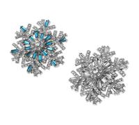 TEHAUX 2piezas Broche de Copo de Broches Navideños Brillantes Joyas de Gemas de Imitación Giratorios Broche de Solapa para Abrigo de Invierno Obsequio para Madres Novias Invitadas