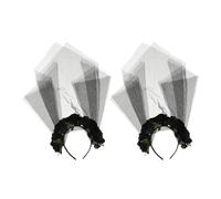 TEHAUX 2piezas Diadema De Rosas Para Halloween Accesorio De Fiesta De Velo Tocado Decorativo Para Disfraz De Halloween y Fiestas De Disfraces