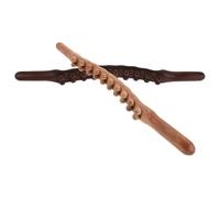 TEHAUX 2piezas Masaje Carbonizado de Doble Línea Perlas Rodillo de Masaje para Piernas Espalda y Pies Herramienta Gua Sha para Uso Casa
