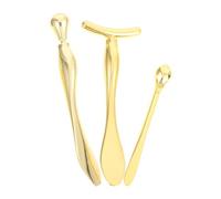 TEHAUX 3 Cucharitas Aplicadoras para Crema de Ojos y Mascarilla Facial Barra de Maquillaje Dorada Set de 3 Piezas Diseño Forma de Gota T y Herramienta para Cuidado del Contorno de