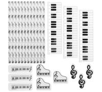 TEHAUX 3 Kit de Papelería para Estudiantes con Diseño Musical, Lápices, Borradores y Regla de Plástico y Madera, Práctico y Portátil para Aula de Música y Regreso a Clases