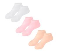 TEHAUX 3 Pares de Calcetines Invisibles Hidratantes Gel Elásticos Tipo Barco Talla S 32-34 Colores y para Cuidado Diario y Prevención de Grietas Talones