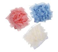 TEHAUX 3 Piezas Bolas de Baño de Burbujas Combo de Esponja Vegetal Esponja de Lufa para Baño con Bolsillo de Malla para Jabón para Ducha