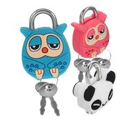 TEHAUX 3 piezas Candado Mini Metálico con Llave de Candado Decorativo de Seguridad con Diseño de Animales Compacto y Resistente para Maletas Bolsas Cajas y Armarios Colores Surtidos