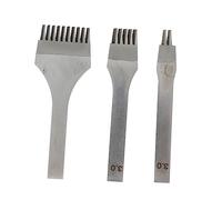 TEHAUX 3 Piezas Herramienta de Perforación de Cuero Kit de Cinceles para Costura DIY Acero Duradero para Hacer Cinturones Sacabocados Manualidades