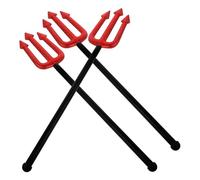 TEHAUX 3 Piezas Horquilla de Halloween Roja de Plástico Resistente al Desgaste Rebabas, Accesorio Adecuado para Disfraz de Demonio en Fiestas y Cosplay