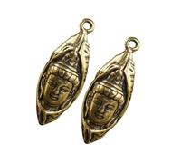 TEHAUX 3 Series Estatua De Buda De Bronce Colgante De Amuleto De La Joyería Fina Colgante De Bricolaje Vintage Retro Decoración Antigua Collar De Llave Latón 2 Piezas X 3