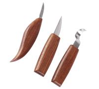 TEHAUX 3piezas Cuchillos de Tallado con Mango de Nogal Negro Herramientas de Carpintería Duraderas y Versátiles para Proyectos de Talla Manual y Suministros para Tallar