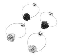 TEHAUX 4 Piezas Gomas Elásticas Cabello Diseño de Rosas en Pu, Alta Elasticidad y Ligereza, Coleteros Elegantes para Mujeres y Niñas Uso Diario y Citas