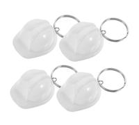 TEHAUX 4 piezas Llavero Casco Seguridad Miniatura Metal Colgante para Mochila Accesorios Decorativos Regalo Creativo