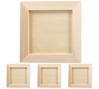 TEHAUX 4 Piezas Marco de Fotos de Madera sin Terminar, Marco de Fotos de Arcilla en Blanco, Beige, para Pintura DIY y Decoración, Estilo Natural y Simple