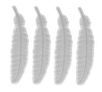 TEHAUX 4 Piezas Molde de Silicona para Manualidades Moldes Flexibles para Páginas Forma de Pluma Resistentes y Duraderos para Resina Epoxi para Creación Artesanal y Decoración