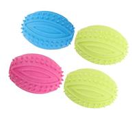 TEHAUX 4 Piezas Pelota de Rugby para Perros Alto Rebote | Juguete para Mascotas, Forma Ovalada de 0,08kg, Flota en Agua, Resiste Mordidas y Arañazos Color Aleatorio