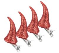 TEHAUX 4 Piezas Pinza Pelo Cuernos Demoníacos Rojos para Halloween, Material Plástico y Hierro, No Daña el Cabello, Adecuado para Fiestas Temáticas y Fotografía