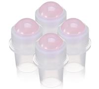 TEHAUX 4 Piezas Rodillo 10ml de Repuesto para Botellas de Aceites Esenciales Bola de Jade Rosa para Aplicación Uniforme y Cuello de 16mm, Fácil de Usar en Difusores
