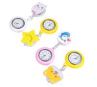 TEHAUX 4 Relojes de Enfermera de Aleación Extensibles Diseño de Dibujos Animados Reloj de Bolsillo Colgante 4 Piezas Tamaño 5 13 15 y 19 para Uso Sanitario y Profesional