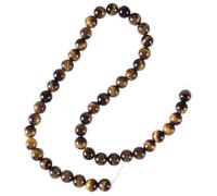TEHAUX 45 Piezas Cuentas Sueltas de Piedra Natural Redondas y Pulidas de Ojo de Felino para Hacer Joyas Artesanales y Bisutería