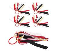 TEHAUX 5 Piezas Coletero de Tela para Mujer con Cinta de Estilo Dinámico que Evita Deslizamientos y Mantiene una Coleta Firme para Entrenamientos y Días de Juego