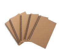 TEHAUX 5 Piezas Cuaderno Espiral de Papel Kraft Marrón, Libreta Ligera y Práctica para Escribir, Diseño Retro Simple Adecuado para Diarios y Notas de Viaje